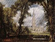 John Constable View of Salisbury Cathedral Grounds from the Bishop's House oil painting reproduction